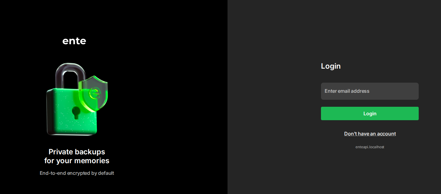 Ente - Login page
